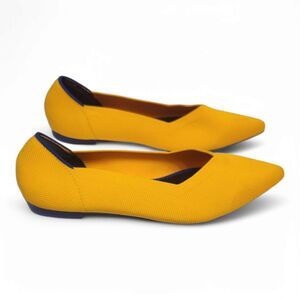 Marigold Yellow Knit Flats, “The Point” Style, Size 8.5, Excellent condition